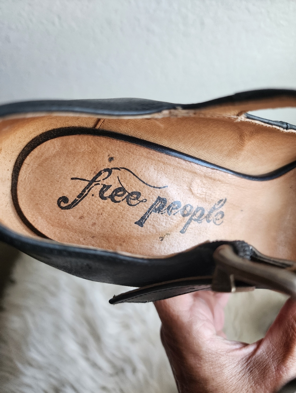 FREE PEOPLE MARY JANE PLATFORM WOMENS HEELS LEATHER MADE IN SPAIN SIZE 37 - Picture 7 of 15